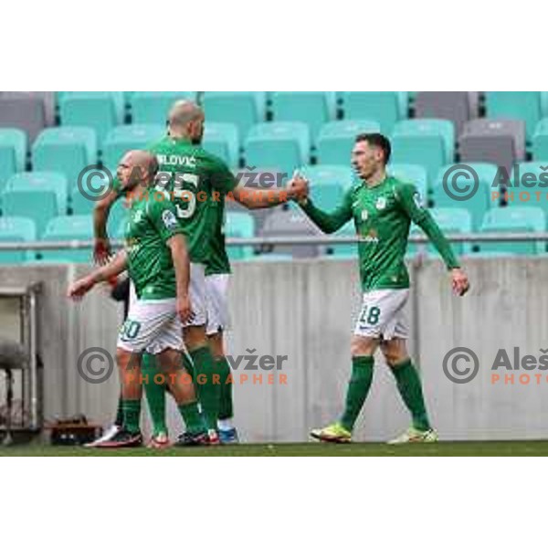 Mario Kvesic of Olimpija in action during Prva Liga Telemach football match between Olimpija and Domzale in SRC Stozice, Ljubljana, Slovenia on March 20, 2022