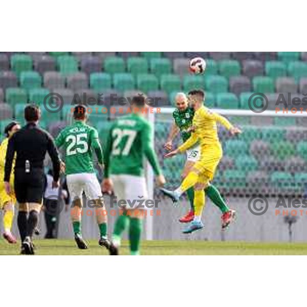 action during Prva Liga Telemach football match between Olimpija and Domzale in SRC Stozice, Ljubljana, Slovenia on March 20, 2022