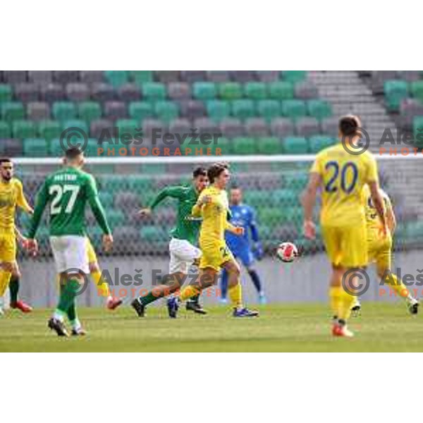 action during Prva Liga Telemach football match between Olimpija and Domzale in SRC Stozice, Ljubljana, Slovenia on March 20, 2022