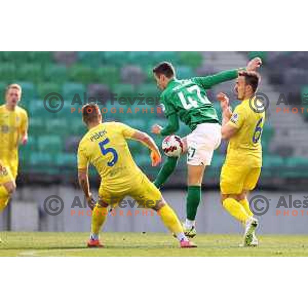 action during Prva Liga Telemach football match between Olimpija and Domzale in SRC Stozice, Ljubljana, Slovenia on March 20, 2022