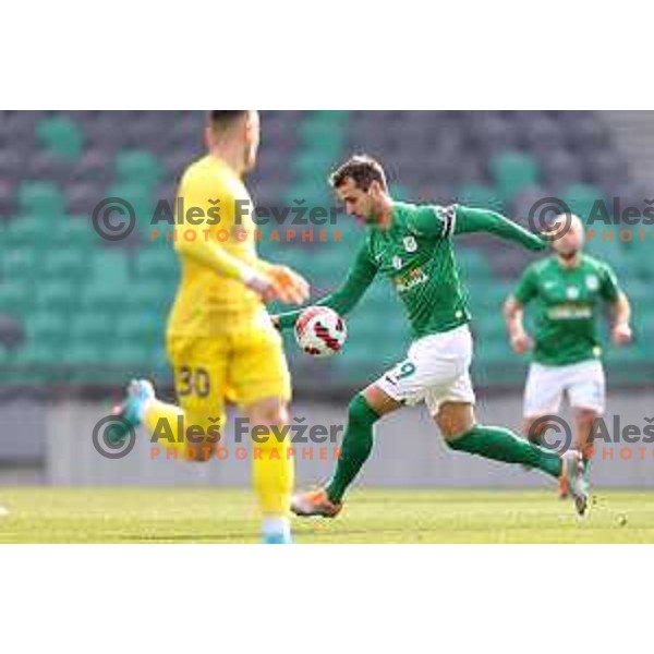 action during Prva Liga Telemach football match between Olimpija and Domzale in SRC Stozice, Ljubljana, Slovenia on March 20, 2022