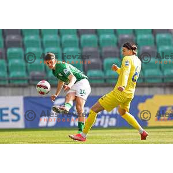 action during Prva Liga Telemach football match between Olimpija and Domzale in SRC Stozice, Ljubljana, Slovenia on March 20, 2022