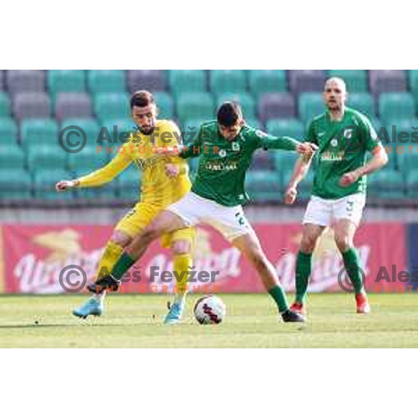 action during Prva Liga Telemach football match between Olimpija and Domzale in SRC Stozice, Ljubljana, Slovenia on March 20, 2022