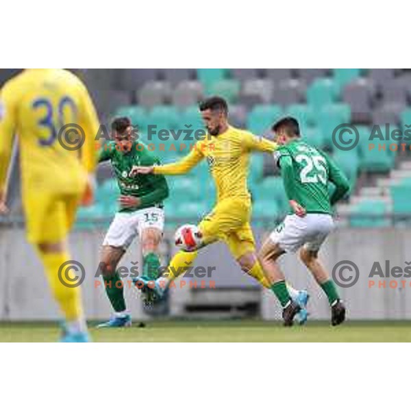 action during Prva Liga Telemach football match between Olimpija and Domzale in SRC Stozice, Ljubljana, Slovenia on March 20, 2022