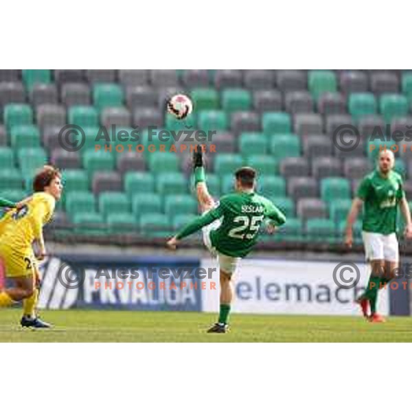 action during Prva Liga Telemach football match between Olimpija and Domzale in SRC Stozice, Ljubljana, Slovenia on March 20, 2022