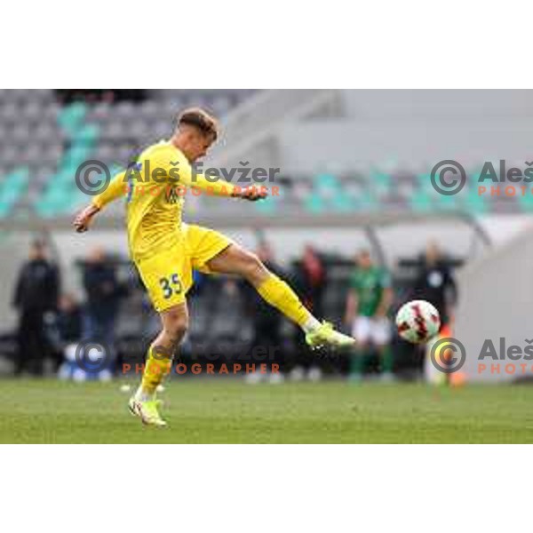 Mitja Ilenic scores goal during Prva Liga Telemach football match between Olimpija and Domzale in SRC Stozice, Ljubljana, Slovenia on March 20, 2022