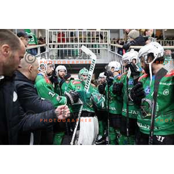 Zan Us during sixt game of quarter-final of IceHL between SZ Olimpija and VSV in Ljubljana, Slovenia on March 20, 2022