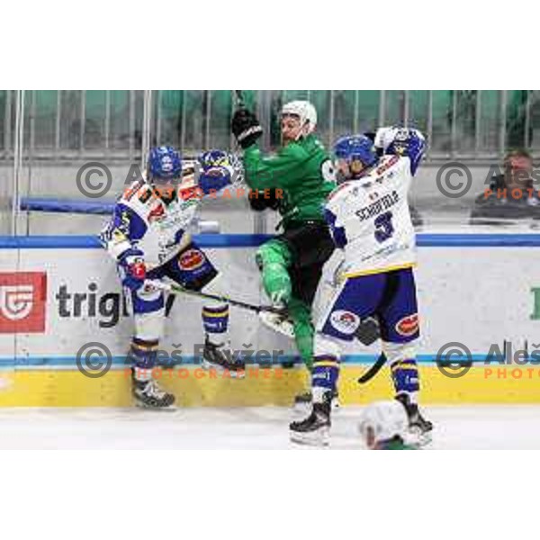 of SZ Olimpija in action during sixt game of quarter-final of IceHL between SZ Olimpija and VSV in Ljubljana, Slovenia on March 20, 2022