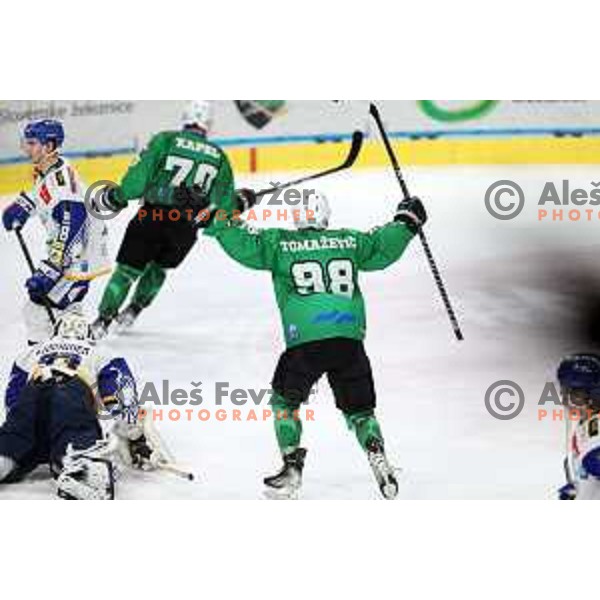 of SZ Olimpija in action during sixt game of quarter-final of IceHL between SZ Olimpija and VSV in Ljubljana, Slovenia on March 20, 2022