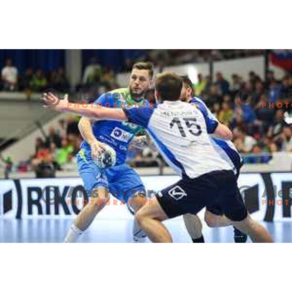 Aleks Vlah in action during World championship 2023 qualifications match between Slovenia and Italy in Celje, Slovenia on March 20, 2022