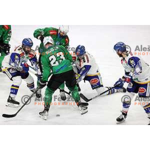 of SZ Olimpija in action during sixt game of quarter-final of IceHL between SZ Olimpija and VSV in Ljubljana, Slovenia on March 20, 2022