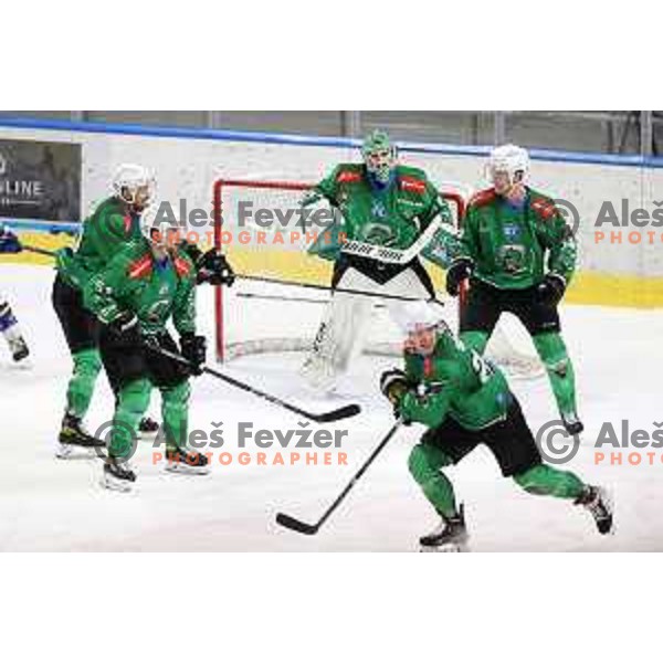 of SZ Olimpija in action during sixt game of quarter-final of IceHL between SZ Olimpija and VSV in Ljubljana, Slovenia on March 20, 2022