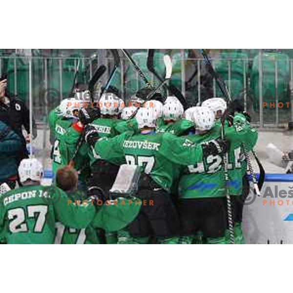 of SZ Olimpija in action during sixt game of quarter-final of IceHL between SZ Olimpija and VSV in Ljubljana, Slovenia on March 20, 2022