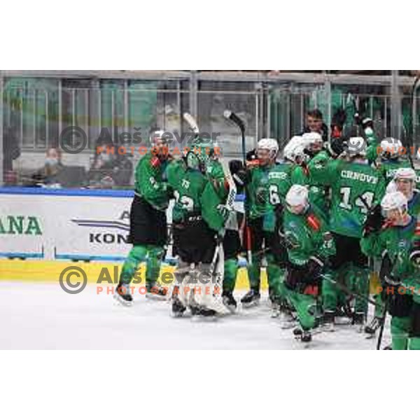 of SZ Olimpija in action during sixt game of quarter-final of IceHL between SZ Olimpija and VSV in Ljubljana, Slovenia on March 20, 2022