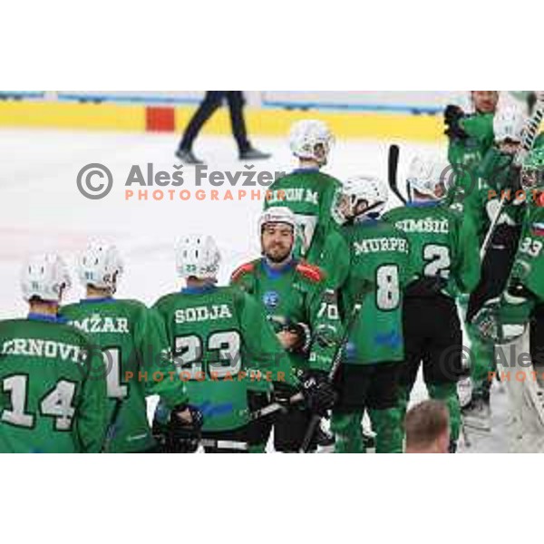 of SZ Olimpija in action during sixt game of quarter-final of IceHL between SZ Olimpija and VSV in Ljubljana, Slovenia on March 20, 2022