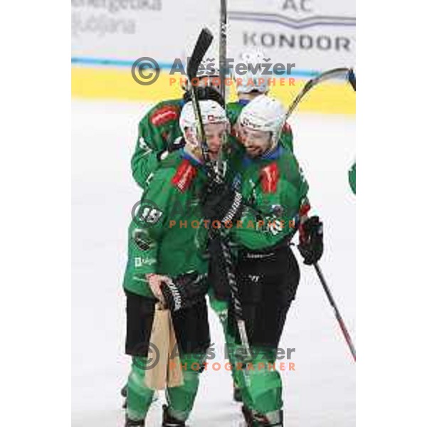 Nik Simsic during sixt game of quarter-final of IceHL between SZ Olimpija and VSV in Ljubljana, Slovenia on March 20, 2022