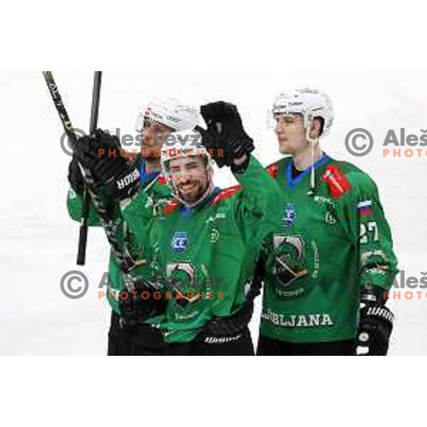 of SZ Olimpija in action during sixt game of quarter-final of IceHL between SZ Olimpija and VSV in Ljubljana, Slovenia on March 20, 2022