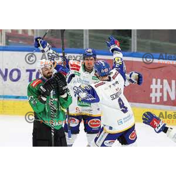 Scott Kosmachuk in action during sixt game of quarter-final of IceHL between SZ Olimpija and VSV in Ljubljana, Slovenia on March 20, 2022