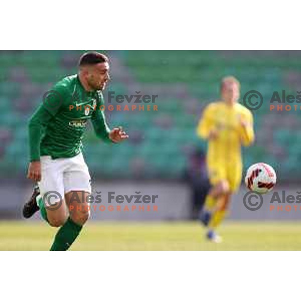 In action during Prva Liga Telemach football match between Olimpija and Domzale in SRC Stozice, Ljubljana, Slovenia on March 20, 2022