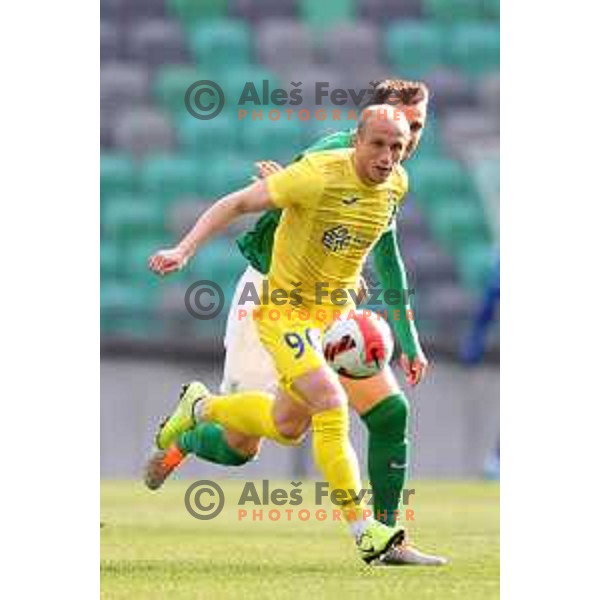 In action during Prva Liga Telemach football match between Olimpija and Domzale in SRC Stozice, Ljubljana, Slovenia on March 20, 2022