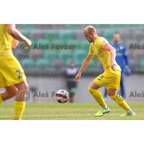 In action during Prva Liga Telemach football match between Olimpija and Domzale in SRC Stozice, Ljubljana, Slovenia on March 20, 2022