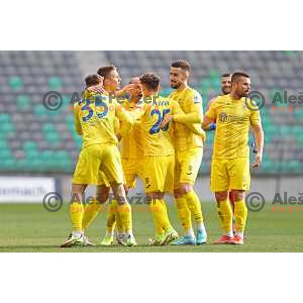 In action during Prva Liga Telemach football match between Olimpija and Domzale in SRC Stozice, Ljubljana, Slovenia on March 20, 2022