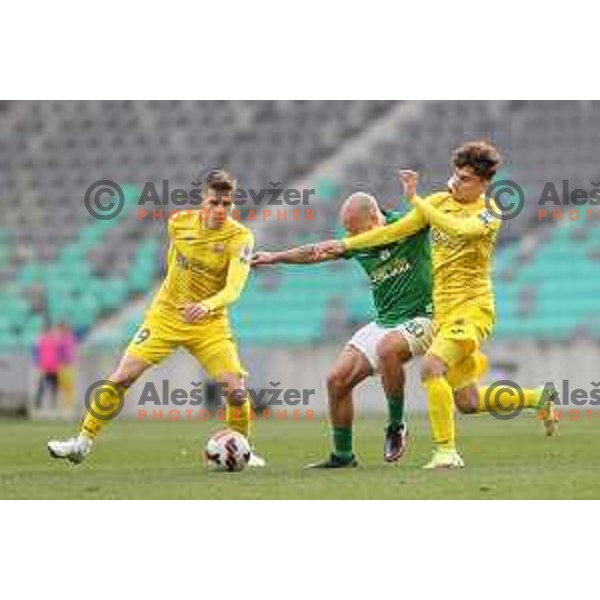 In action during Prva Liga Telemach football match between Olimpija and Domzale in SRC Stozice, Ljubljana, Slovenia on March 20, 2022