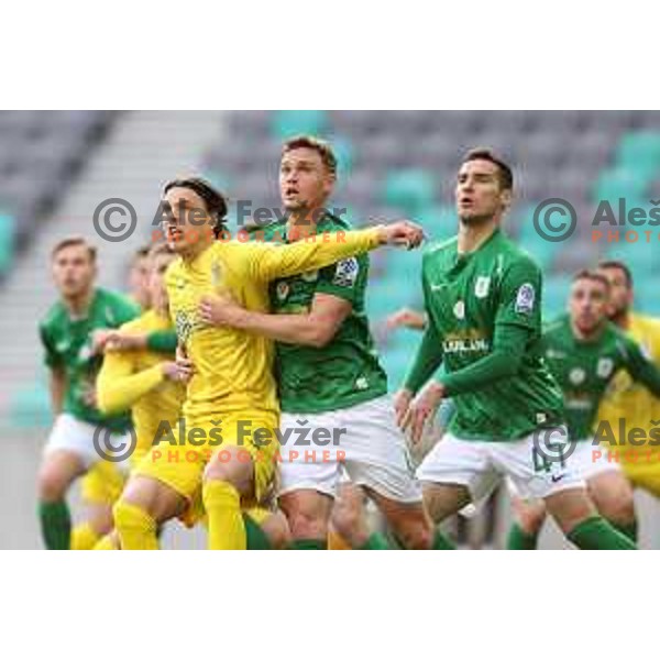 In action during Prva Liga Telemach football match between Olimpija and Domzale in SRC Stozice, Ljubljana, Slovenia on March 20, 2022