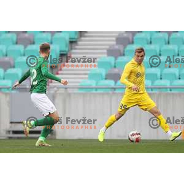 In action during Prva Liga Telemach football match between Olimpija and Domzale in SRC Stozice, Ljubljana, Slovenia on March 20, 2022