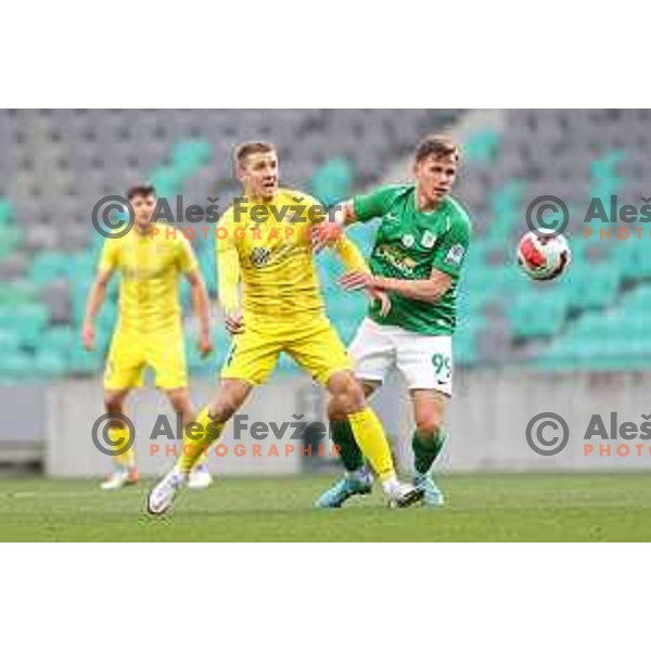 In action during Prva Liga Telemach football match between Olimpija and Domzale in SRC Stozice, Ljubljana, Slovenia on March 20, 2022