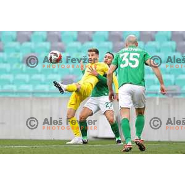 In action during Prva Liga Telemach football match between Olimpija and Domzale in SRC Stozice, Ljubljana, Slovenia on March 20, 2022