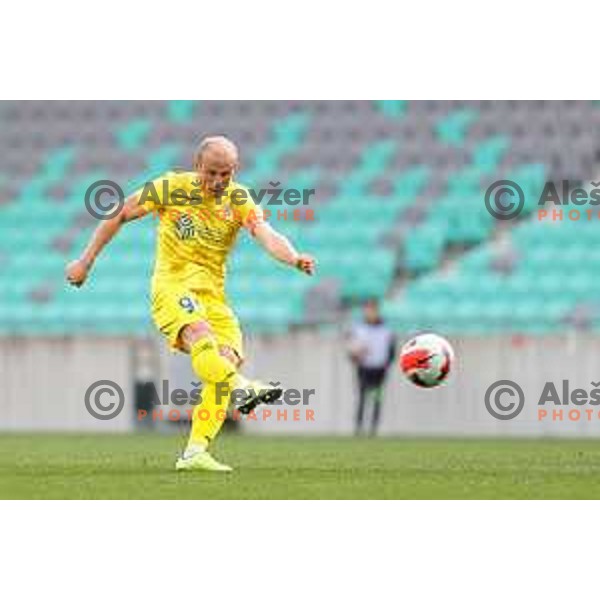 In action during Prva Liga Telemach football match between Olimpija and Domzale in SRC Stozice, Ljubljana, Slovenia on March 20, 2022