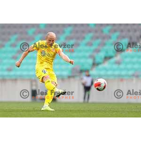 In action during Prva Liga Telemach football match between Olimpija and Domzale in SRC Stozice, Ljubljana, Slovenia on March 20, 2022