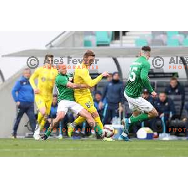 In action during Prva Liga Telemach football match between Olimpija and Domzale in SRC Stozice, Ljubljana, Slovenia on March 20, 2022