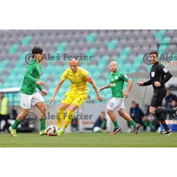 In action during Prva Liga Telemach football match between Olimpija and Domzale in SRC Stozice, Ljubljana, Slovenia on March 20, 2022