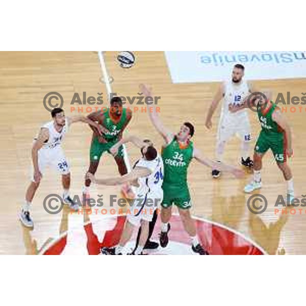 Blaz Habot in action during Nova KBM league basketball match between Cedevita Olimpija and Terme Olimia Podcetrtek in Stozice, Arena, Ljubljana, Slovenia on March 21, 2022