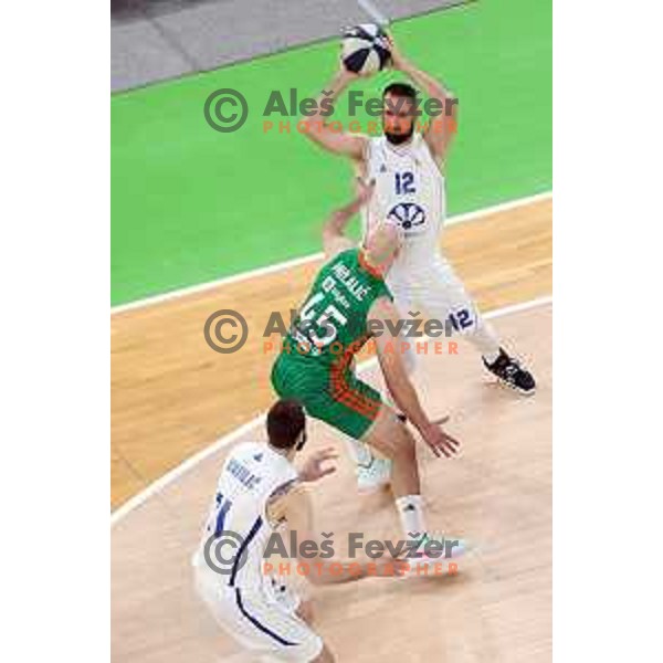 Sandi Cebular in action during Nova KBM league basketball match between Cedevita Olimpija and Terme Olimia Podcetrtek in Stozice, Arena, Ljubljana, Slovenia on March 21, 2022