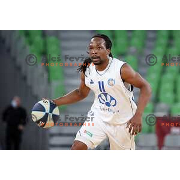 O\'showen Williams in action during Nova KBM league basketball match between Cedevita Olimpija and Terme Olimia Podcetrtek in Stozice, Arena, Ljubljana, Slovenia on March 21, 2022