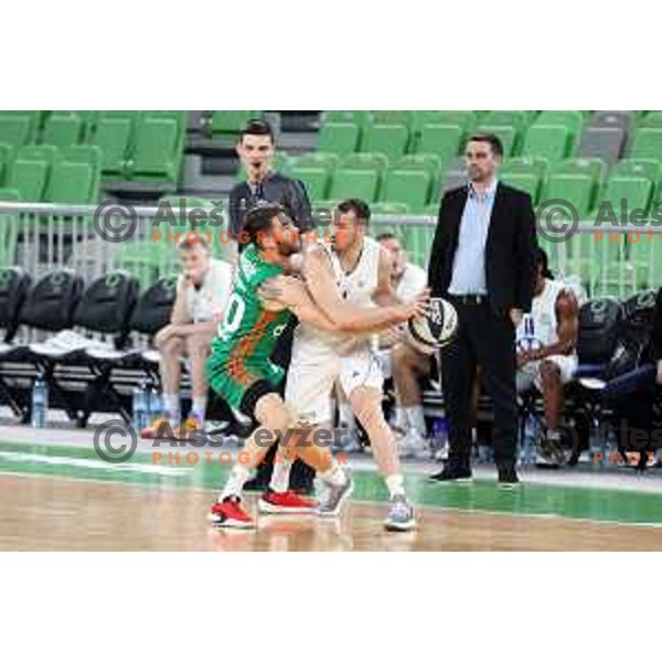 Alen Hodzic in action during Nova KBM league basketball match between Cedevita Olimpija and Terme Olimia Podcetrtek in Stozice, Arena, Ljubljana, Slovenia on March 21, 2022