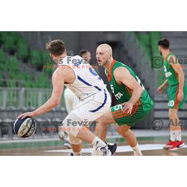 Mirko Mulalic in action during Nova KBM league basketball match between Cedevita Olimpija and Terme Olimia Podcetrtek in Stozice, Arena, Ljubljana, Slovenia on March 21, 2022