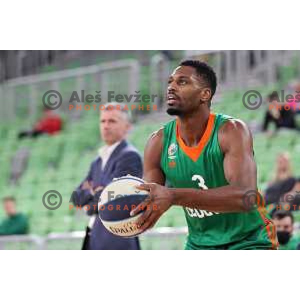 in action during Nova KBM league basketball match between Cedevita Olimpija and Terme Olimia Podcetrtek in Stozice, Arena, Ljubljana, Slovenia on March 21, 2022