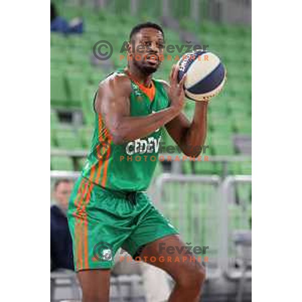 in action during Nova KBM league basketball match between Cedevita Olimpija and Terme Olimia Podcetrtek in Stozice, Arena, Ljubljana, Slovenia on March 21, 2022