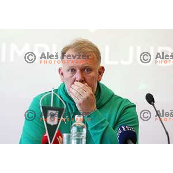 Robert Prosinecki, new head coach of Olimpija, during press conference in Ljubljana, Slovenia on March 23, 2022