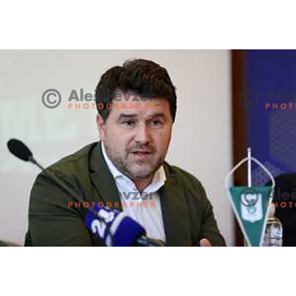 Igor Barisic, sports director of Olimpija, during press conference in Ljubljana, Slovenia on March 23, 2022