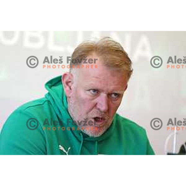 Robert Prosinecki, new head coach of Olimpija, during press conference in Ljubljana, Slovenia on March 23, 2022