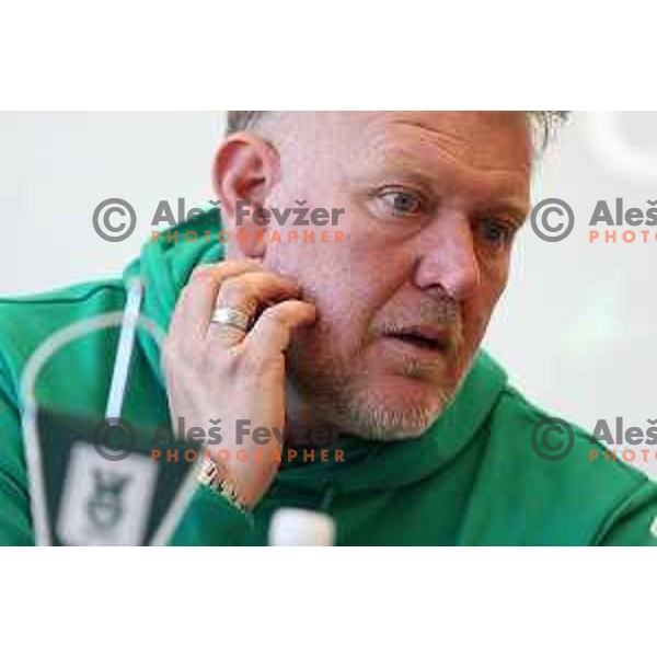 Robert Prosinecki, new head coach of Olimpija, during press conference in Ljubljana, Slovenia on March 23, 2022