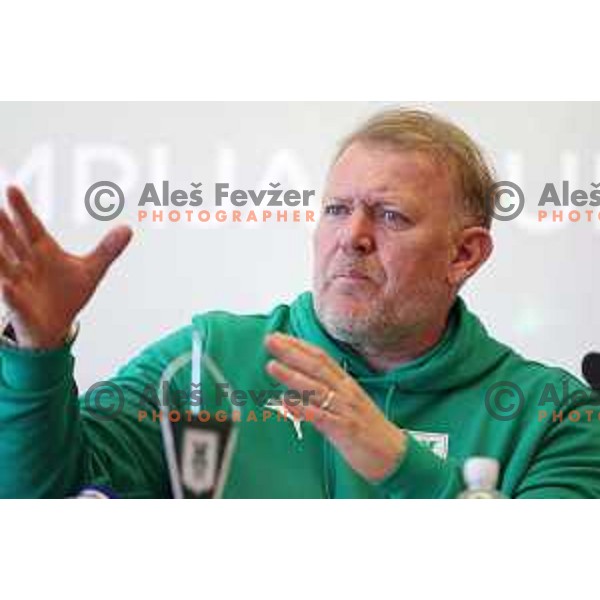 Robert Prosinecki, new head coach of Olimpija, during press conference in Ljubljana, Slovenia on March 23, 2022