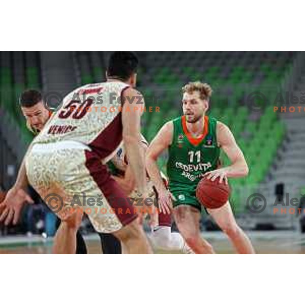Jaka Blazic of Cedevita Olimpija in action during 7days EuroCup regular season basketball match between Cedevita Olimpija and Reyer Venezia in Stozice, Arena, Ljubljana, Slovenia on March 23, 2022
