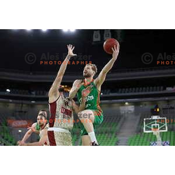 Jaka Blazic of Cedevita Olimpija in action during 7days EuroCup regular season basketball match between Cedevita Olimpija and Reyer Venezia in Stozice, Arena, Ljubljana, Slovenia on March 23, 2022