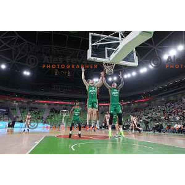 Jaka Blazic of Cedevita Olimpija in action during 7days EuroCup regular season basketball match between Cedevita Olimpija and Reyer Venezia in Stozice, Arena, Ljubljana, Slovenia on March 23, 2022